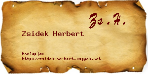 Zsidek Herbert névjegykártya